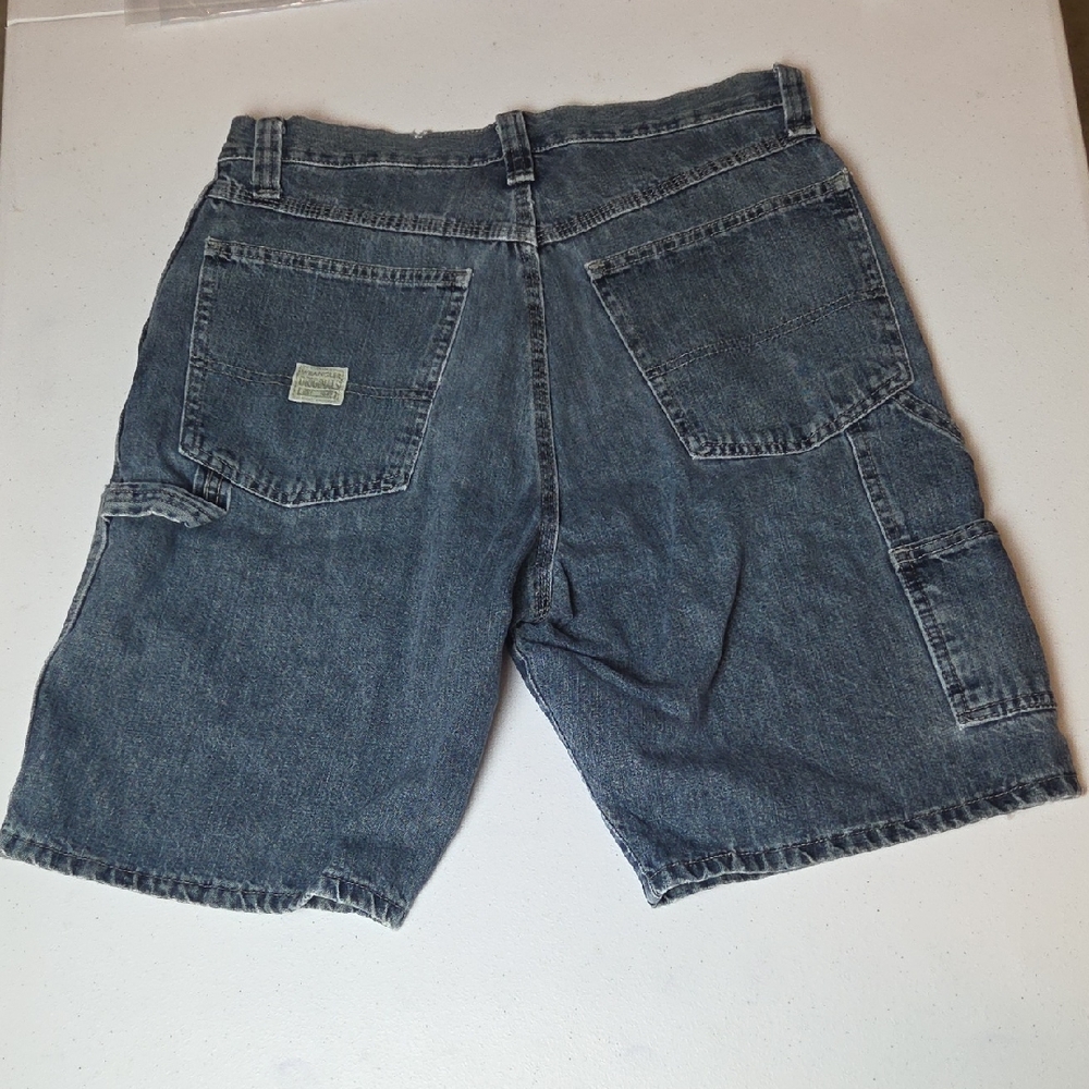 Vintage Wrangler Men's Denim Carpenter Jean Shorts - Washed Blue Size 32